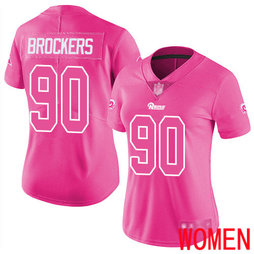 Los Angeles Rams Limited Pink Women Michael Brockers Jersey NFL Football #90 Rush Fashion->women nfl jersey->Women Jersey